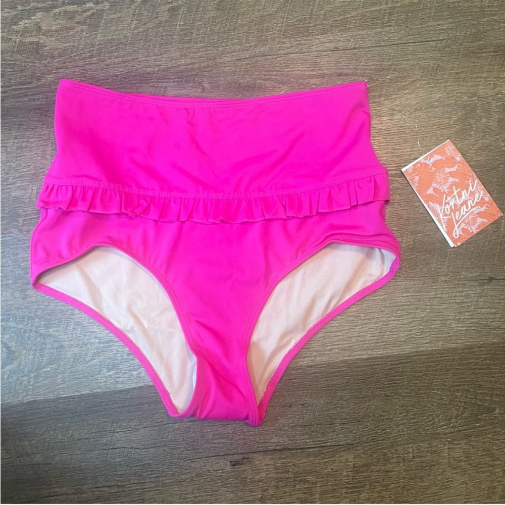 NWT Kortni Jeane Mid-ruffle Bottoms: Bold Fuchsia-Medium